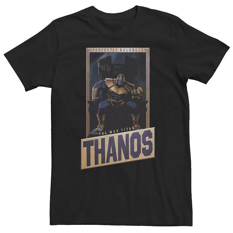 Marvel Big & Tall Marvel Avengers Thanos Perfectly Balanced Portrait Tee, Men's, Size: 4XL, Black Product Image