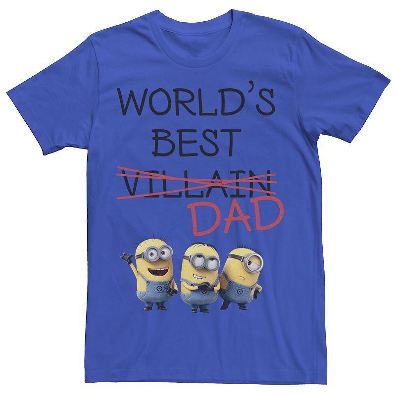 Mens Despicable Me Minions Worlds Best Dad Tee Royal Grey Product Image