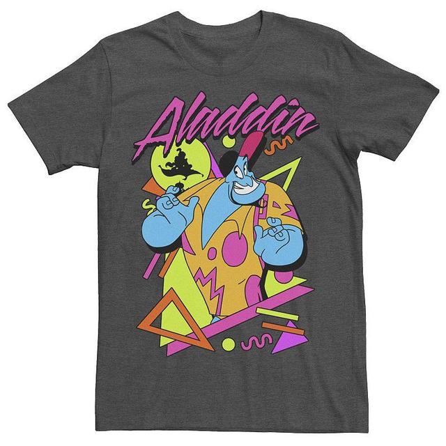 Mens Disneys Aladdin Genie In A Shirt Retro Abstract Tee Grey Heather Product Image