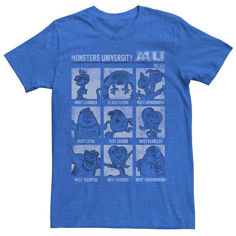 Mens Disney Pixar Monsters University Vintage Yearbook Tee Royal Grey Product Image