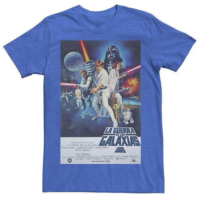 Mens Star Wars Spanish Movie Poster Tee Royal Grey Product Image