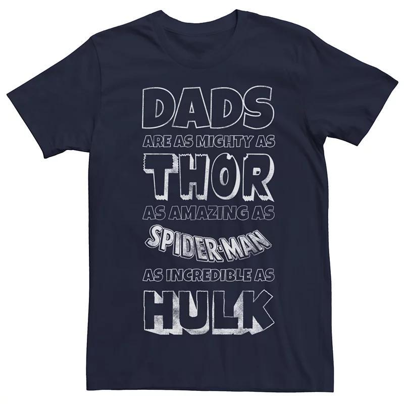 Mens Marvel Comics Retro Dads Hero Traits Tee Blue Product Image