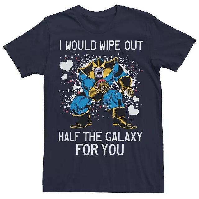 Mens Marvel Thanos Half The Galaxy Valentine Tee Blue Product Image