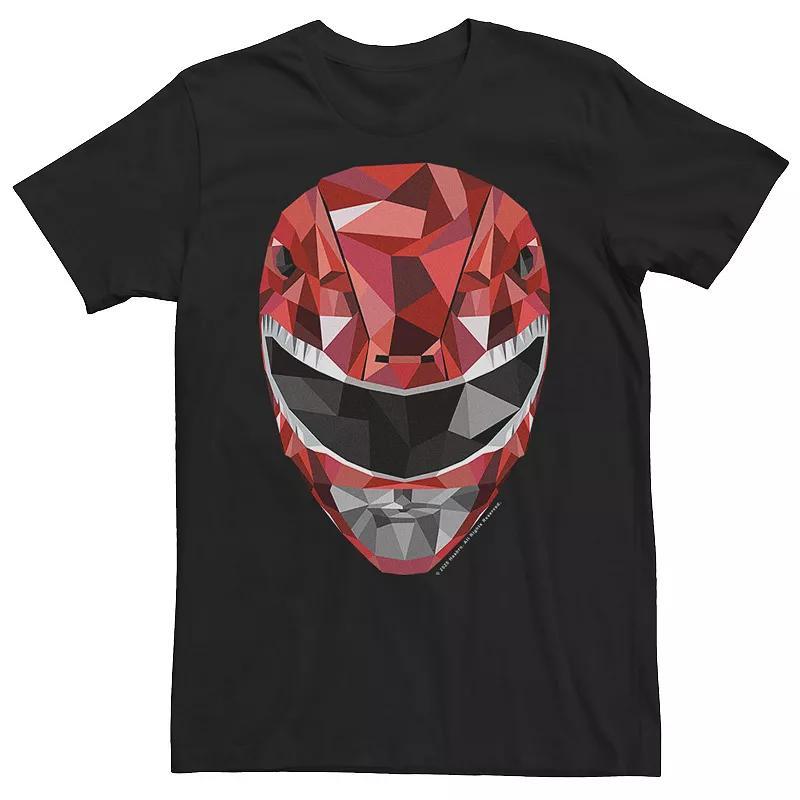 Mens Power Rangers Red Ranger Poly Portrait Tee Black Product Image