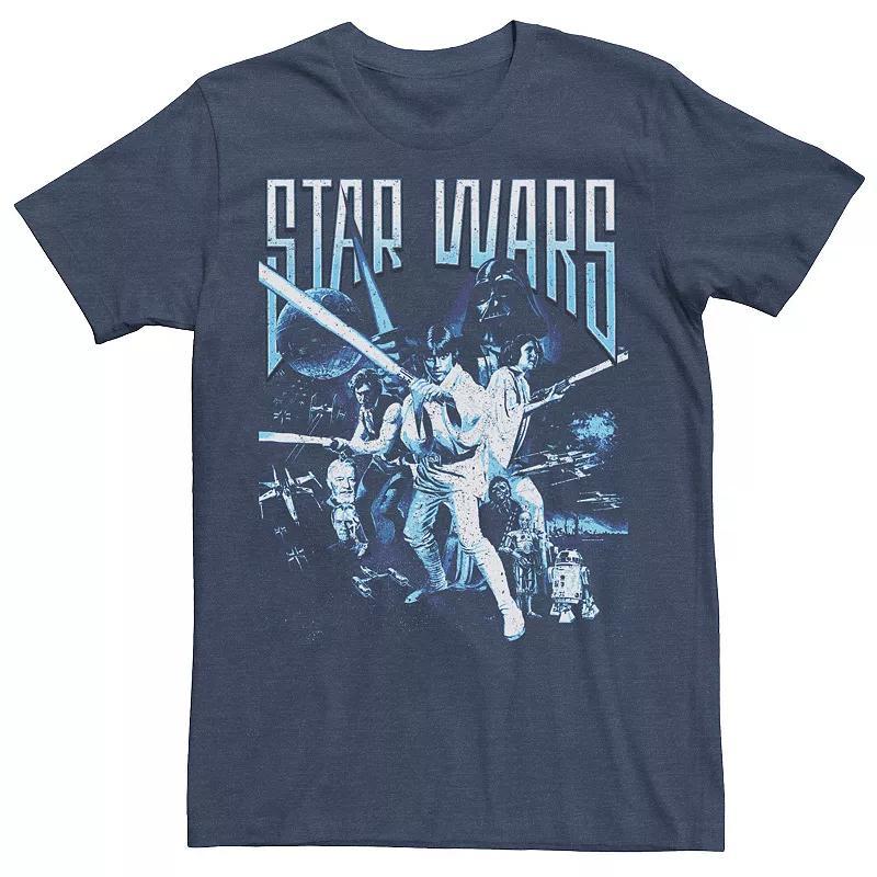 Mens Star Wars Droids R2-D2 Advertisement Poster Tee Royal Grey Product Image