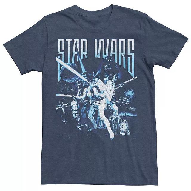 Mens Star Wars Jedi Defense Poster Graphic Tee Navy Grey Product Image