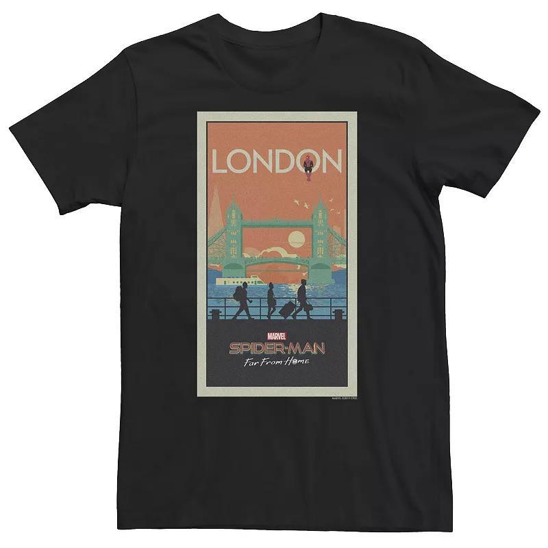 Big & Tall Marvel Spider-Man Far From Home London Movie Poster Tee, Mens Product Image