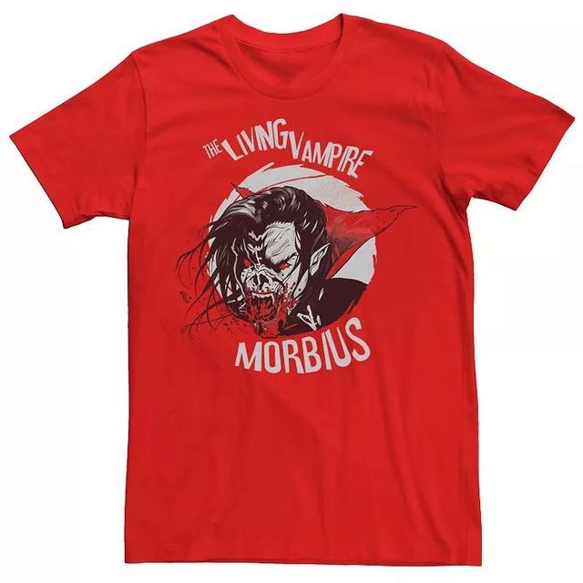 Mens Marvel Morbius The Living Vampire Dark Portrait Tee Red Product Image