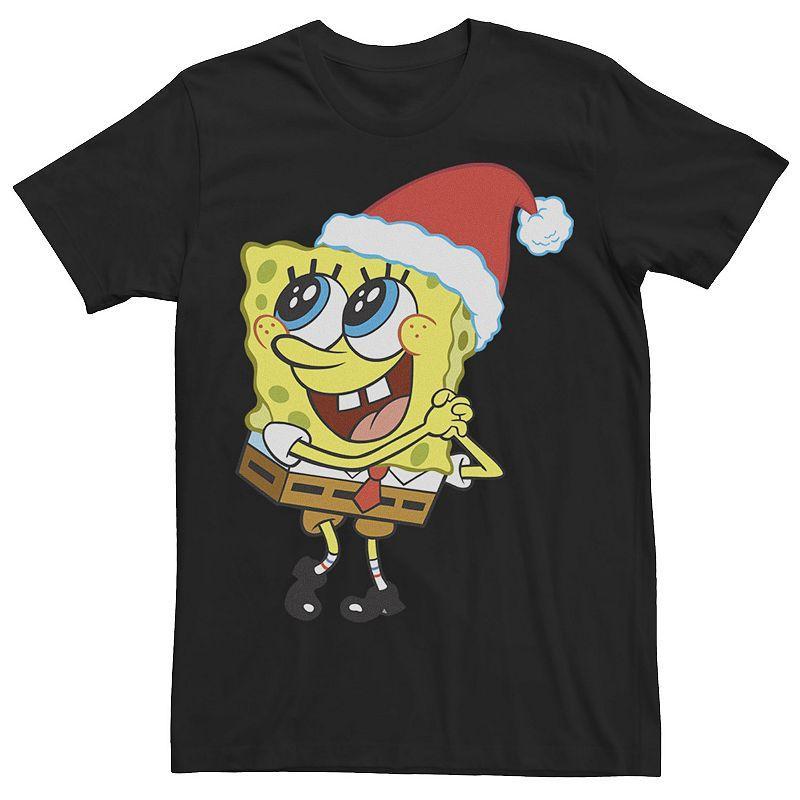 Mens Spongebob Squarepants Santa Hat Dreaming Of Christmas Tee Product Image