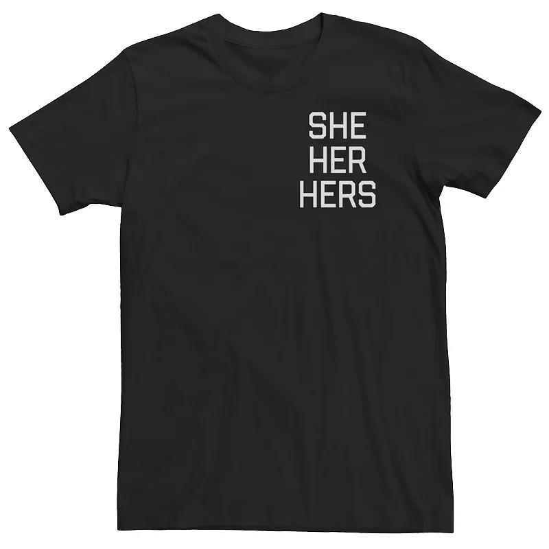 Big & Tall She Her Hers Pronouns Left Chest Text Tee, Mens Product Image