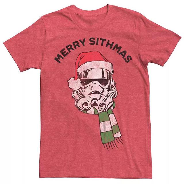 Mens Star Wars Storm Trooper Merry Christmas Graphic Tee Red Grey Product Image