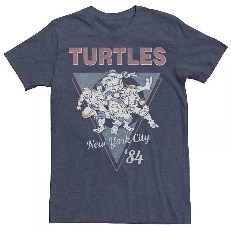 Mens Ninja Turtles Geometric New York City Short Sleeve Tee Navy Grey Product Image