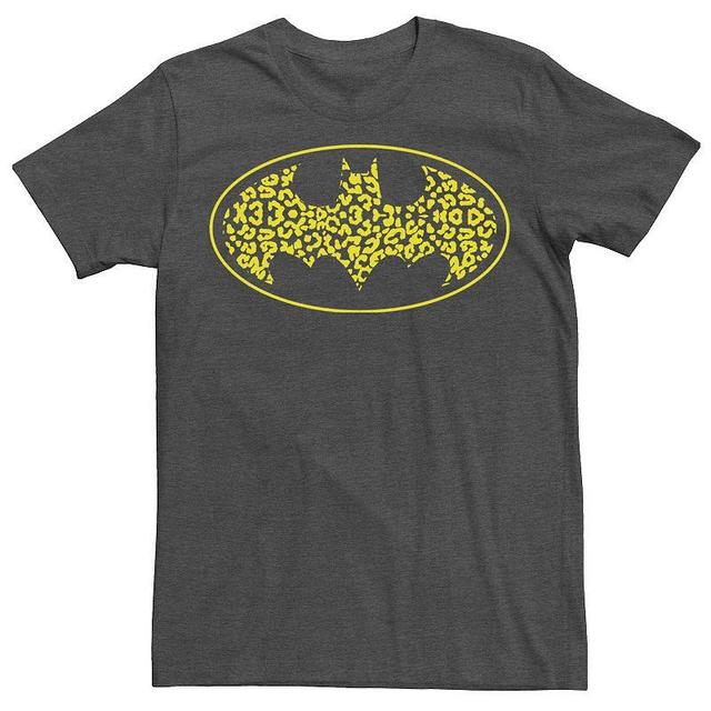 Mens DC Comics Batman Cheetah Print Logo Fill Tee Grey Product Image