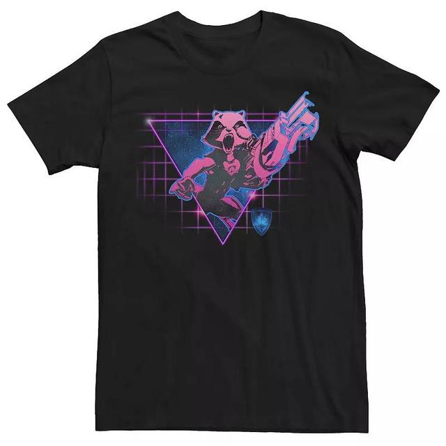 Big & Tall Marvel Guardians Rocket Raccoon 80s Retro Graphic Tee, Mens Product Image