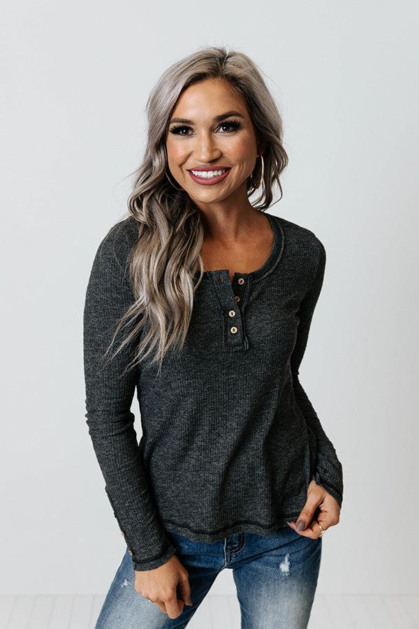 Fast Lane Top In Charcoal Product Image