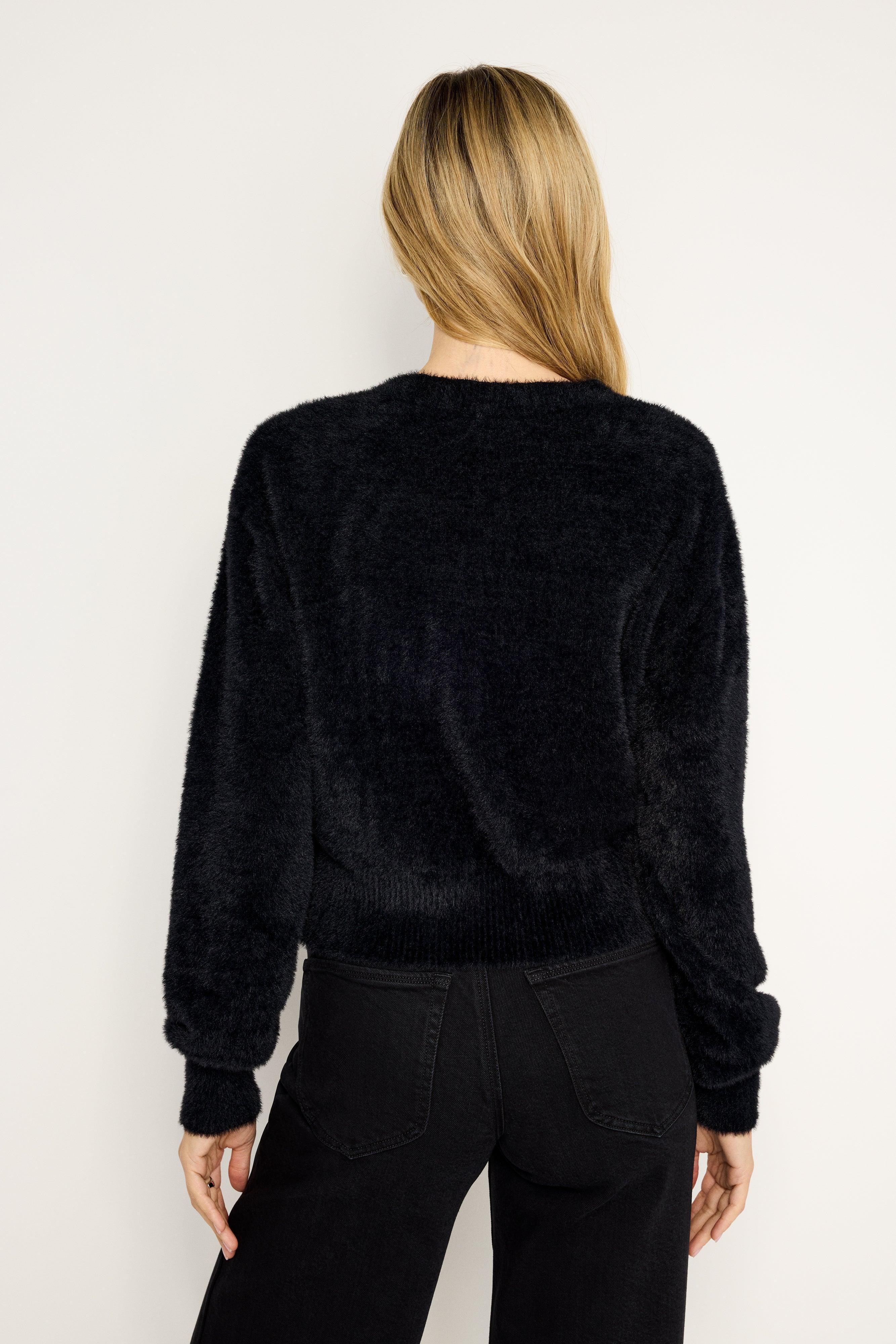 FUZZY CARDIGAN | BLACK001 Product Image