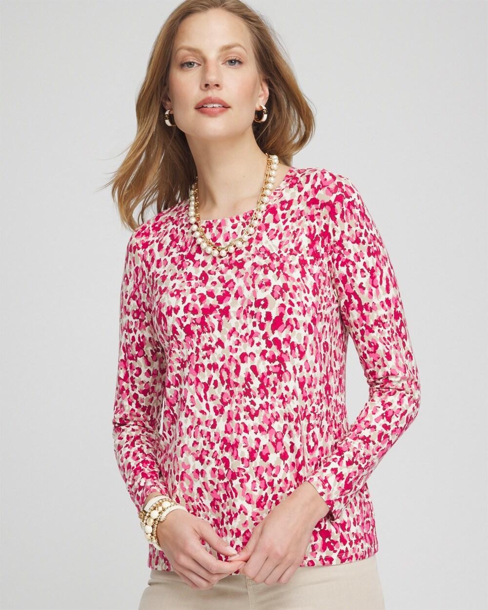 Women's Touch of Cool Leopard Long Sleeve Tee Product Image