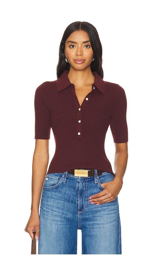 Ginny Short Sleeve Johnny Collar Top Product Image