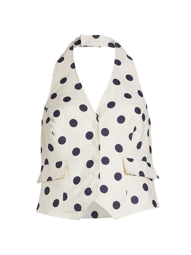 Womens Prescott Polka-Dot Linen Top Product Image