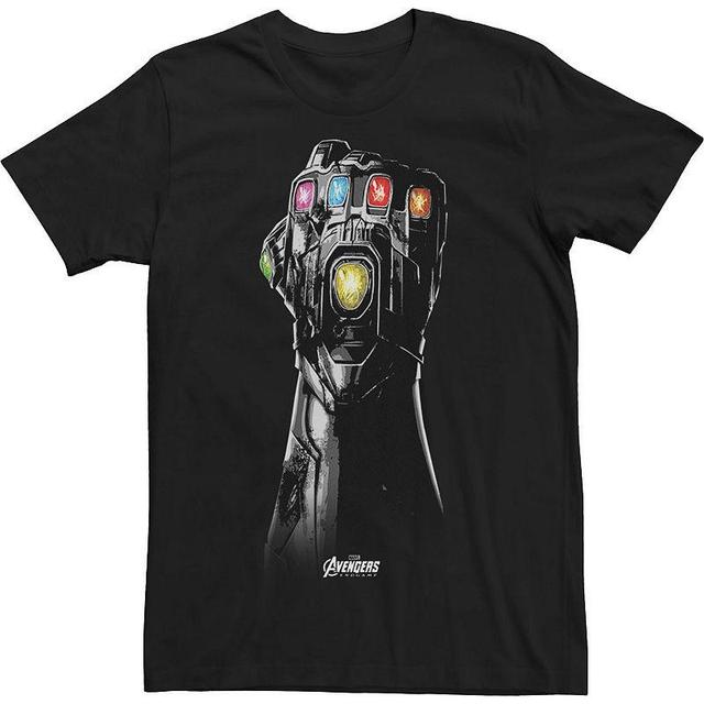 Big & Tall Marvel Avengers Endgame Infinity Stone Gauntlet Grey Scale Tee, Mens Product Image