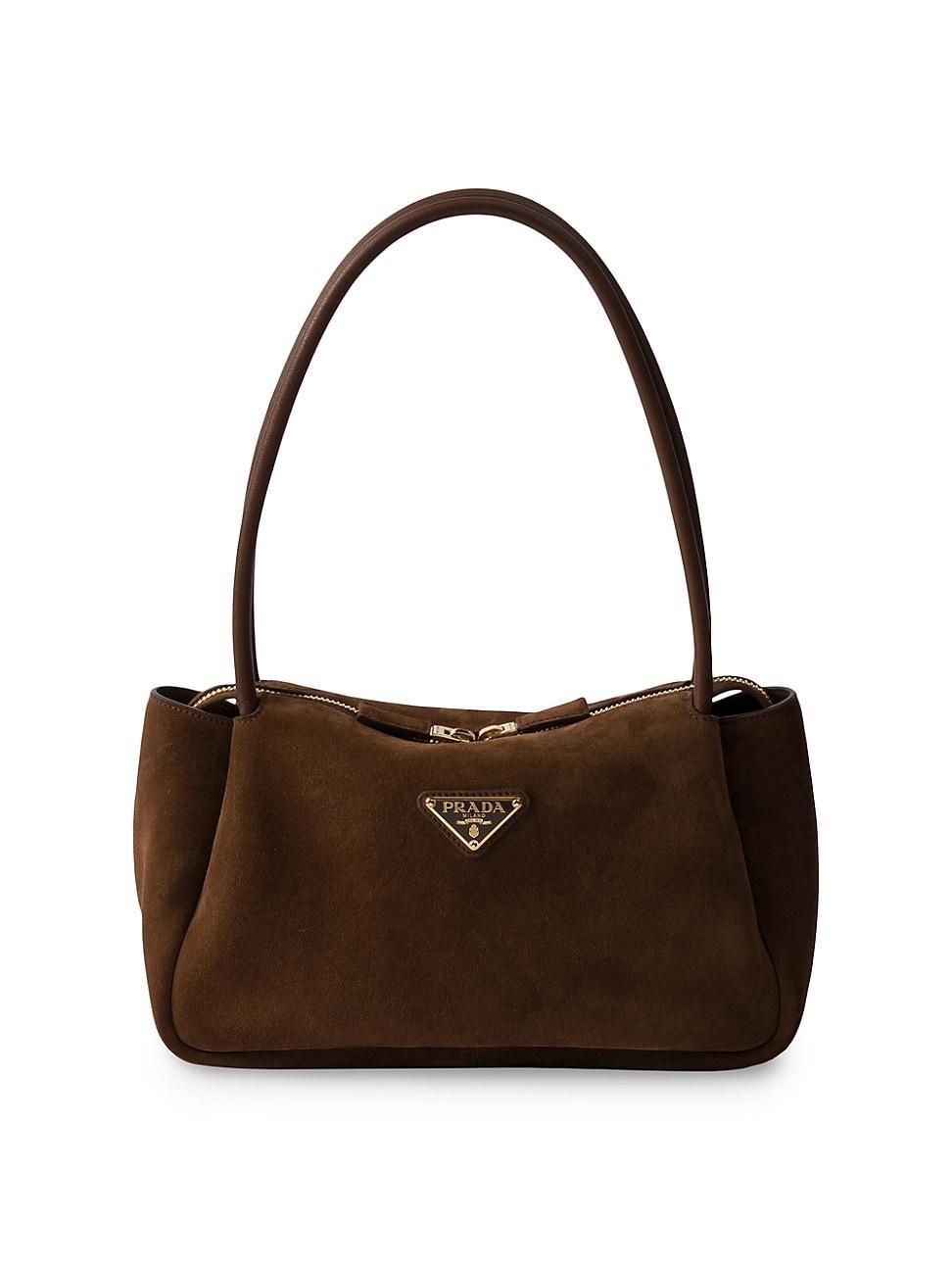 Womens Medium Suede Shoulder Bag Product Image