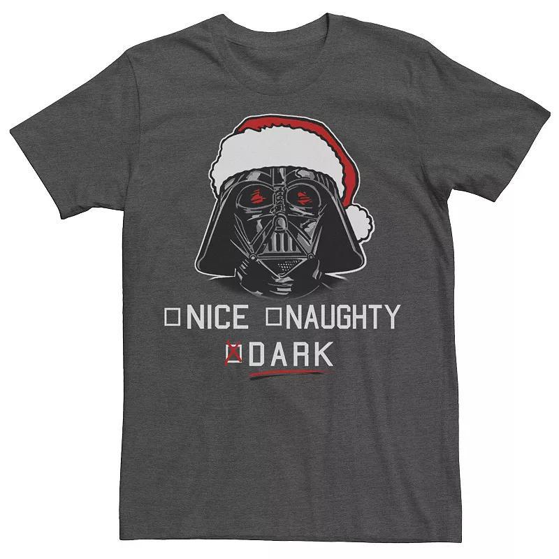 Mens Star Wars Darth Vader Dark List Santa Christmas Graphic Tee Grey Heather Product Image