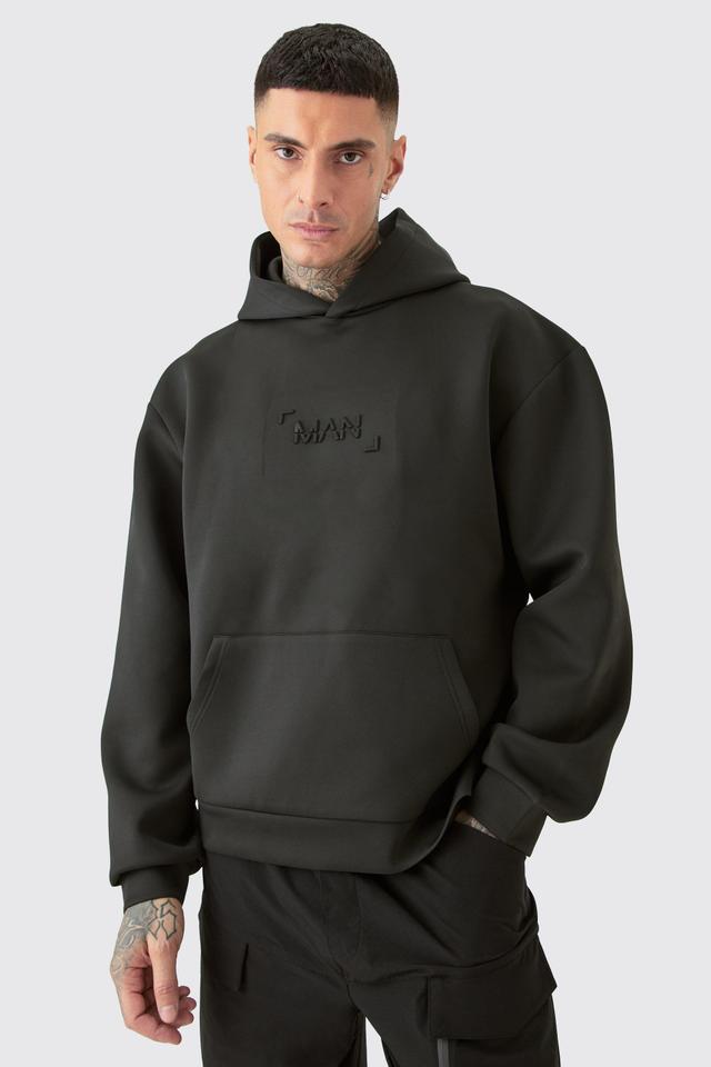 Tall Oversized Boxy Scuba Embossed Hoodie | boohooMAN USA Product Image