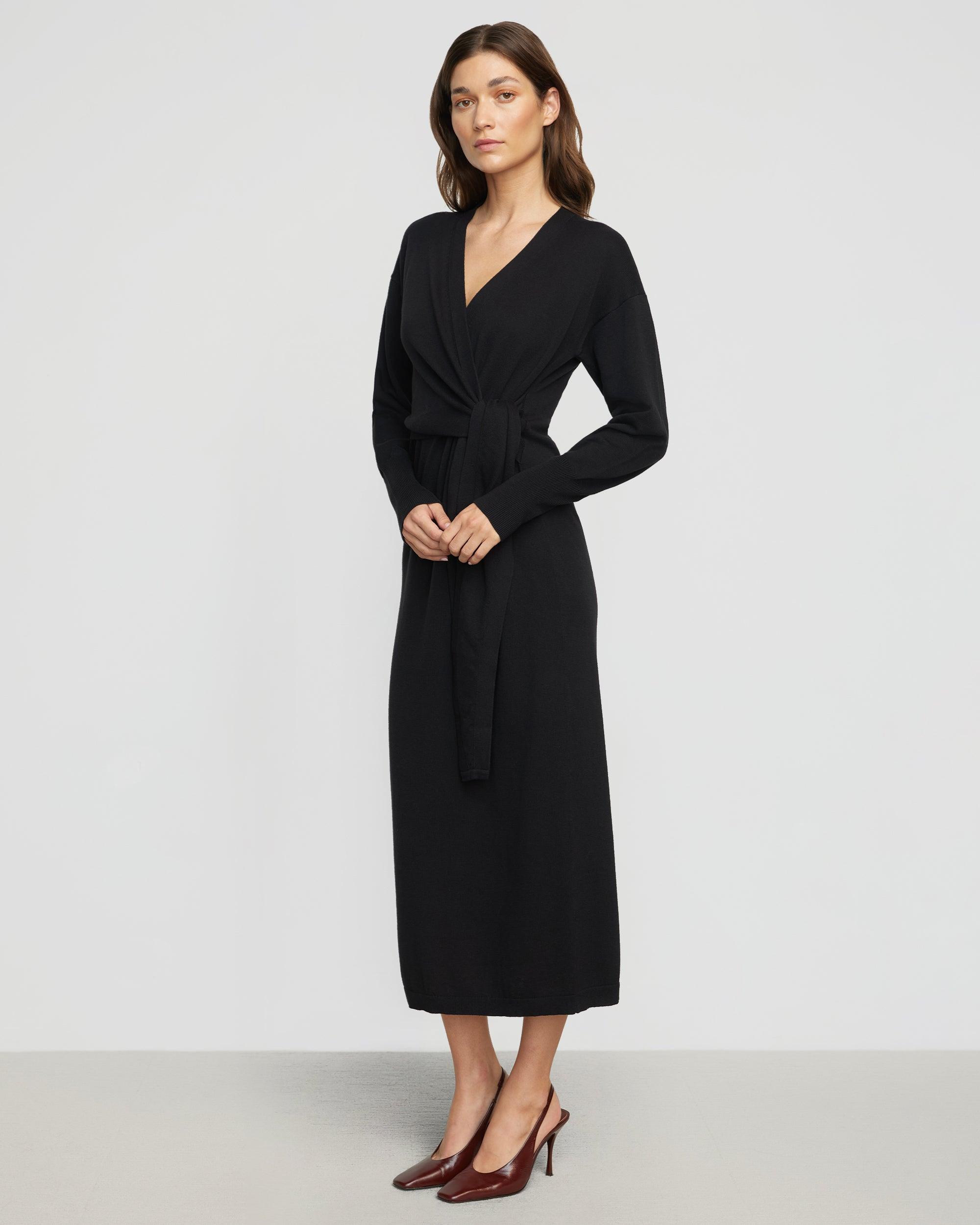 Linden Front-Wrap Sweater Dress Product Image