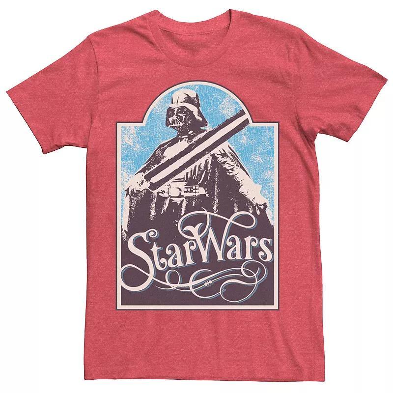 Mens Star Wars Retro Darth Vader Poster Tee Red Grey Product Image