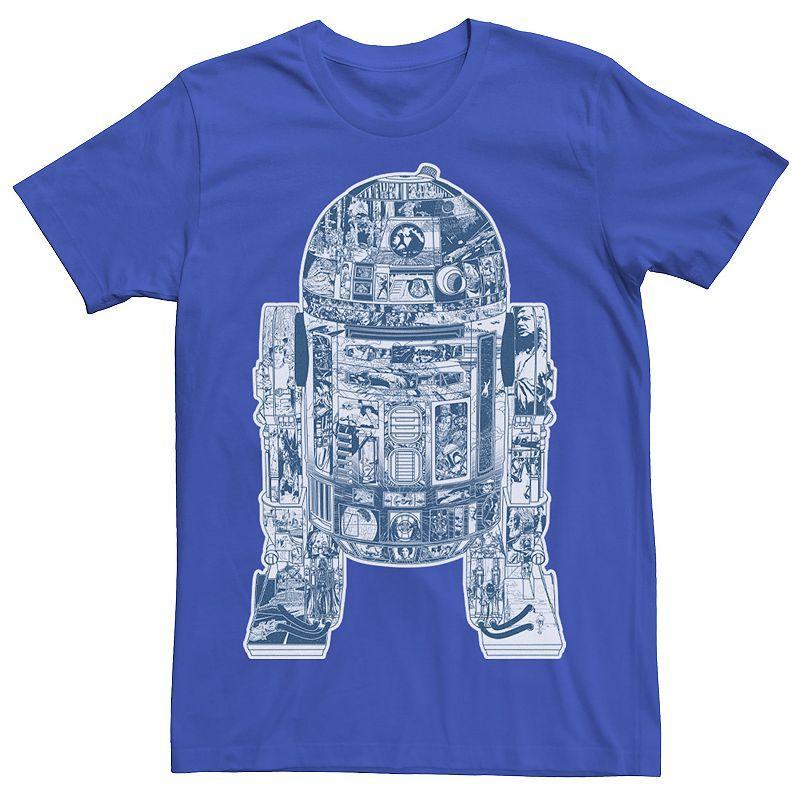 Mens Star Wars R2-D2 Black And White Comic Book Fill Tee Product Image