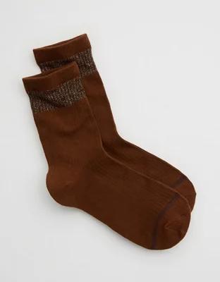 Aerie Metallic Wide Stripe Crew Socks Product Image