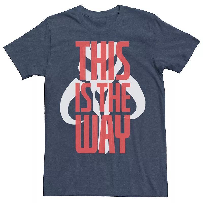 Mens Star Wars The Mandalorian This Is The Way Red Text Overlay Tee Navy Grey Product Image