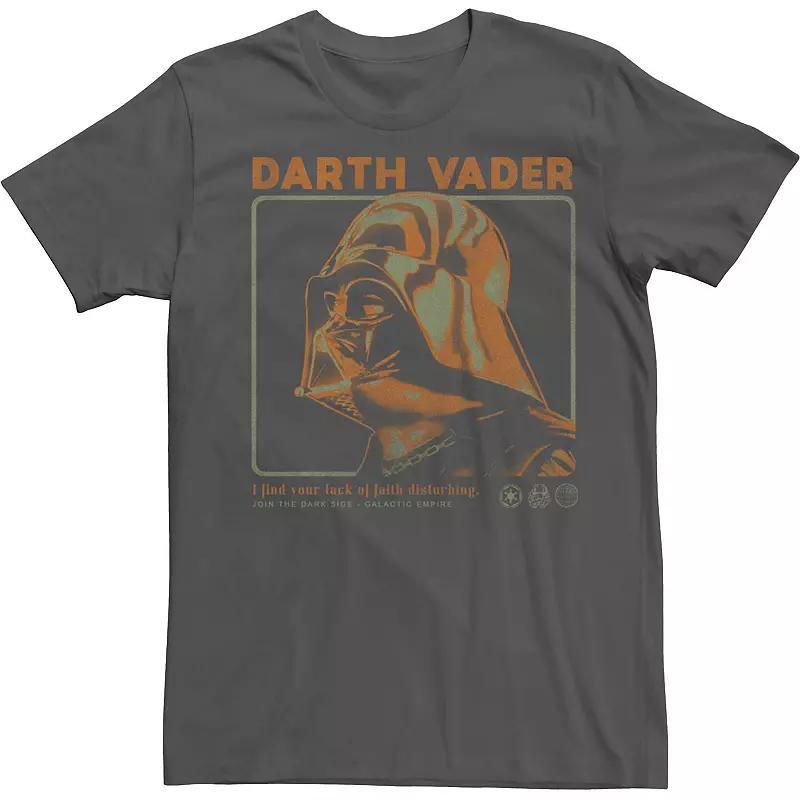 Mens Star Wars Vader Box Text Tee Grey Product Image