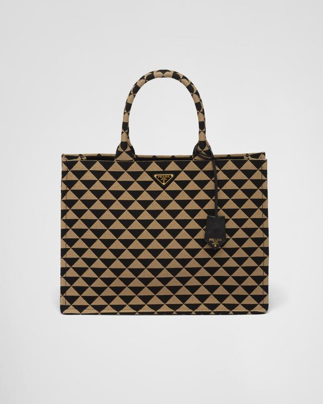 Prada Symbole embroidered fabric tote bag Product Image