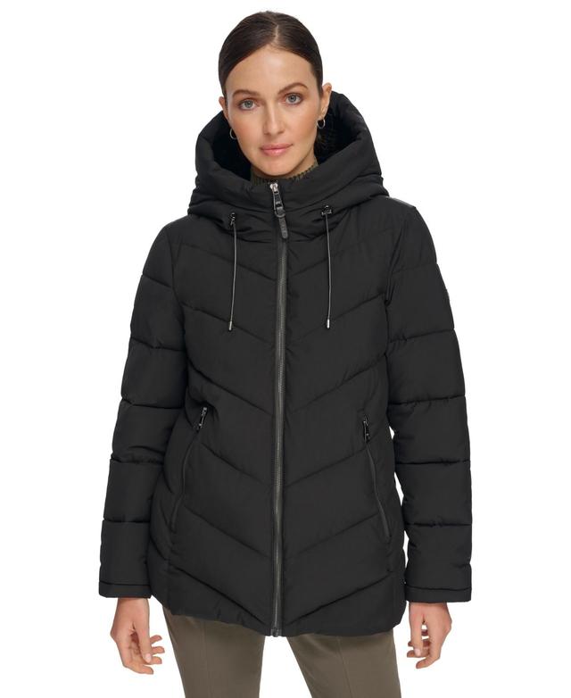 Dkny Womens Hooded Puffer Coat Product Image