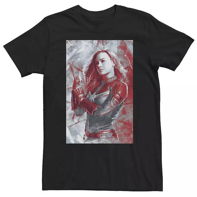 Big & Tall Marvel Avengers Endgame Captain Marvel Painting Tee, Mens Black Product Image