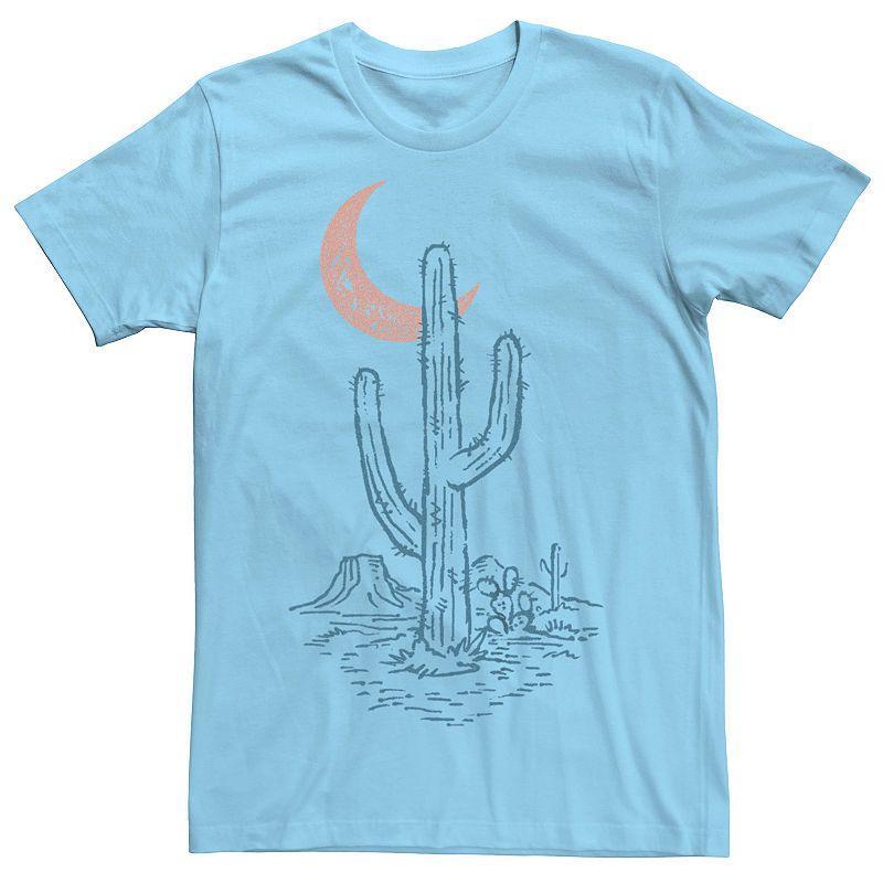 Mens Cactus Moon Desert Graphic Tee Light Blue Product Image