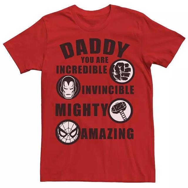 Mens Marvel Daddy You Are Incredible Invincible Mighty Amazing Graphic Tee Product Image