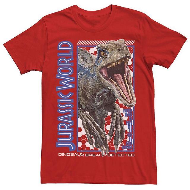 Mens Jurassic World Blue Dino Breach Tee Navy Grey Product Image