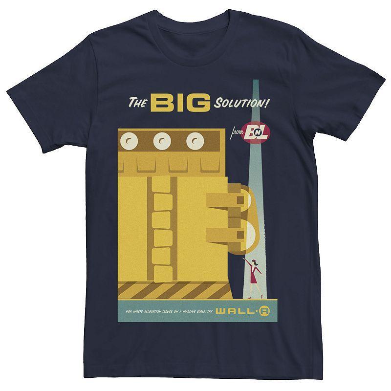 Disney / Pixars WALL-E Mens The Big Solution Retro Poster Tee Blue Product Image