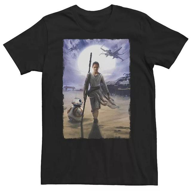 Big & Tall Star Wars The Force Awakens Rey And BB-8 Painting Tee, Mens Product Image