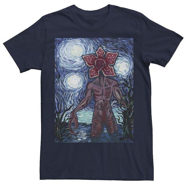 Big & Tall Netflix Stranger Things Demogorgon Starry Night Style Poster Tee, Mens Blue Product Image