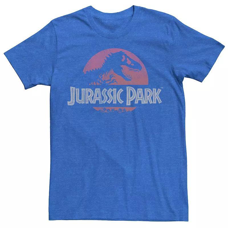 Mens Jurassic Park Gradient Sunset Logo Icon Tee Dark Grey Product Image