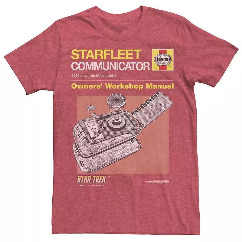 Mens Star Trek Original Series Haynes Manual Tee Red Grey Product Image