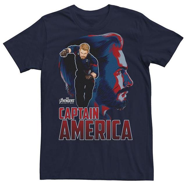 Mens Marvel Avengers Infinity War Captain America Silhouette Graphic Tee Blue Product Image