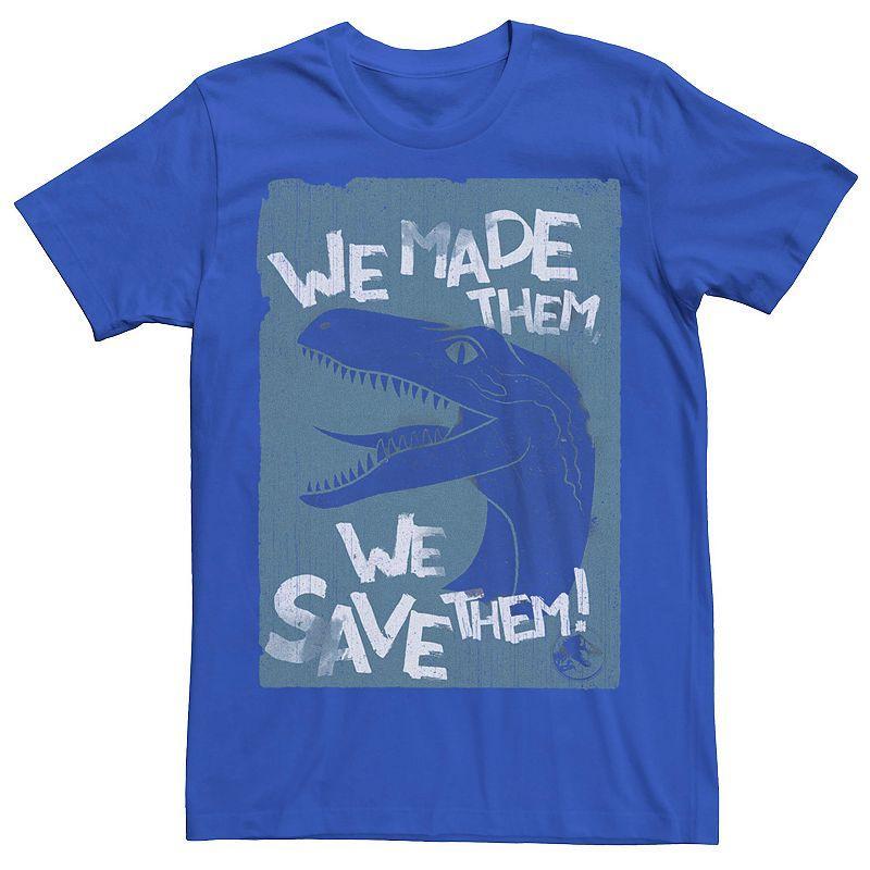 Mens Jurassic World Two We Made Them We Save Them Tee Blue Product Image