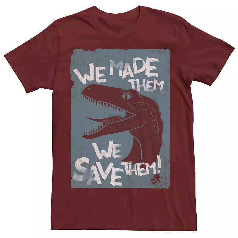 Mens Jurassic World Two We Made Them We Save Them Tee Red Product Image