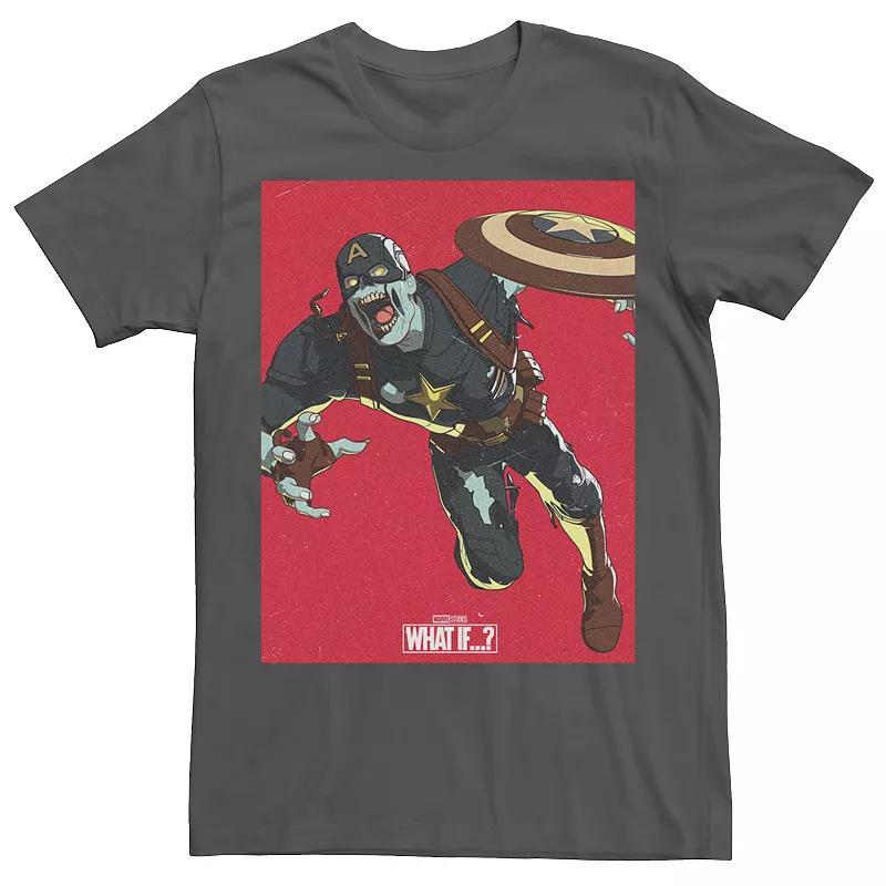 Mens Marvel What If Captain America Zombie Cover Tee, Boys Grey Product Image