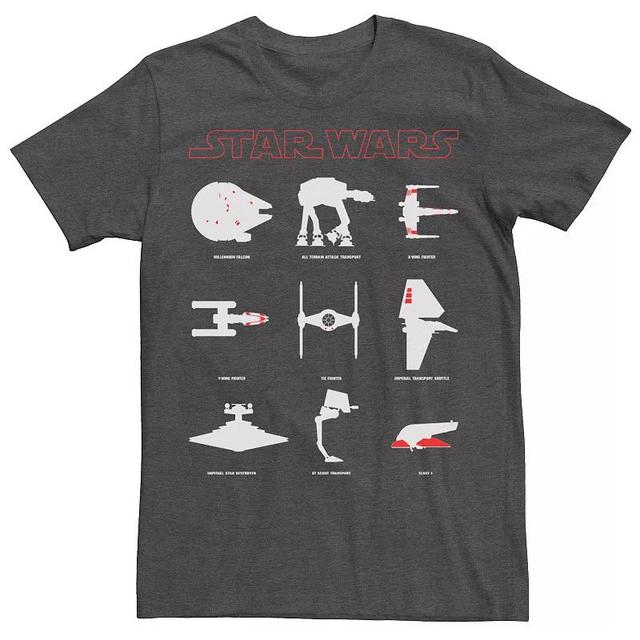 Mens Star Wars Hero and Villain Ships & Ground Patrol Tee Grey Heather Product Image