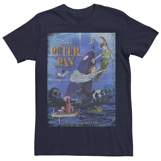 Mens Disney Tinkerbell Pan Poster Vintage Tee Blue Product Image